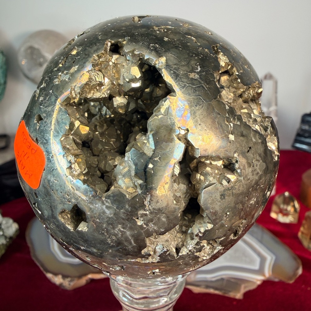 Collector Quality Pyrite Sphere from Peru  • Cubic Crystal Formations 3.37” - Picture 2 of 8